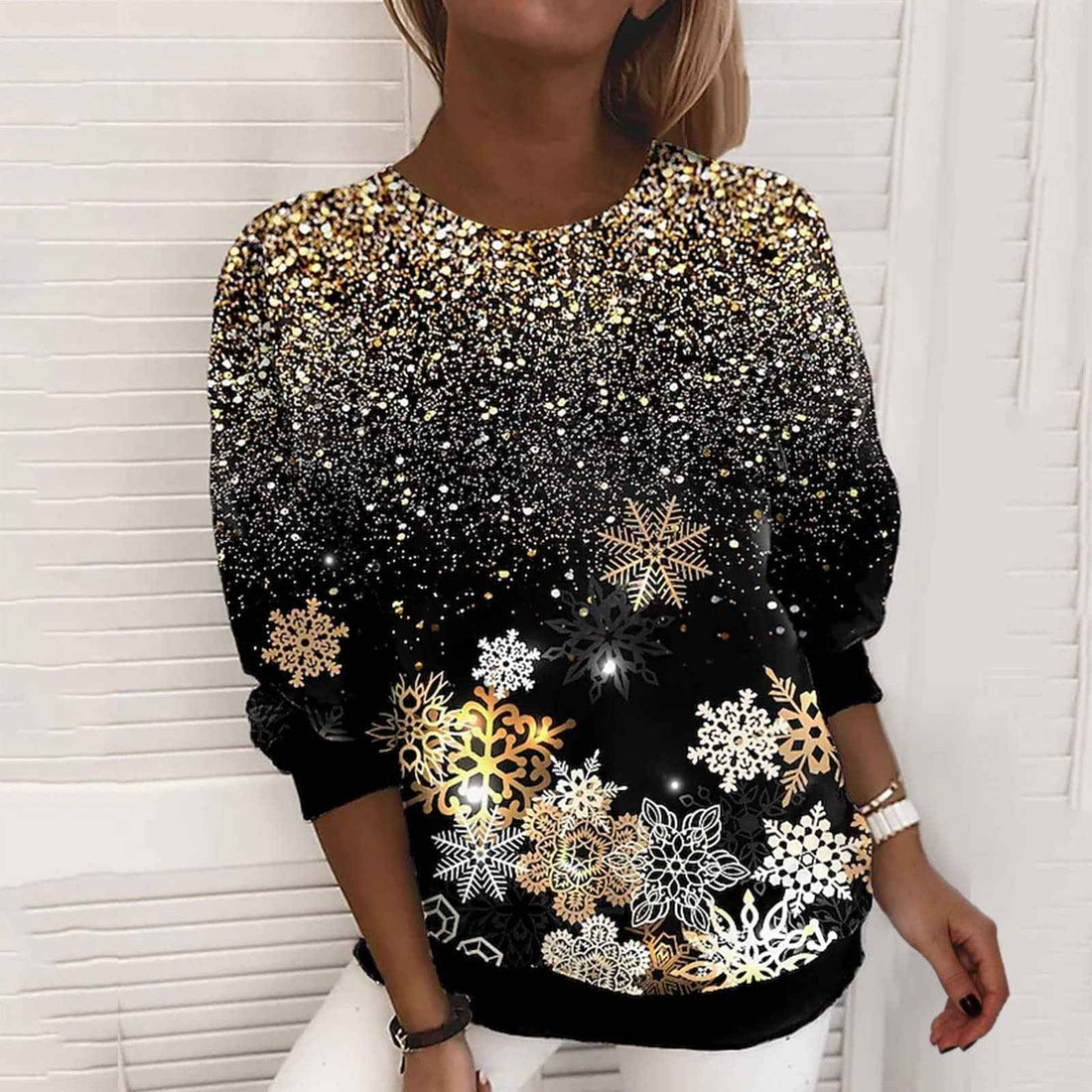 Limorista - Snowflake Christmas 3D Digital Printing Sweater