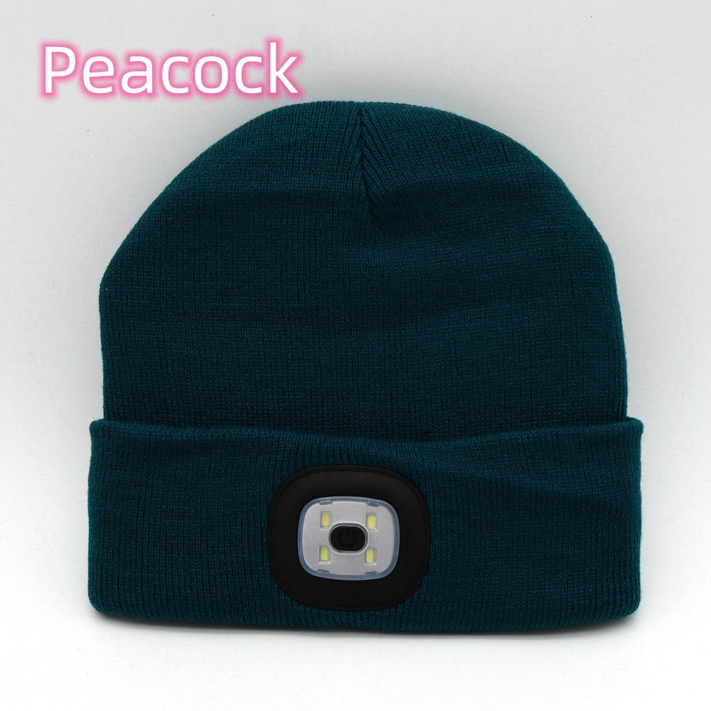 LED Knit Hat Button Cell Type Knitted Hat With Light Glowing Limorista