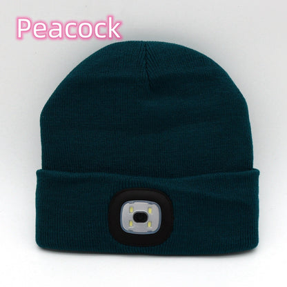 LED Knit Hat Button Cell Type Knitted Hat With Light Glowing Limorista