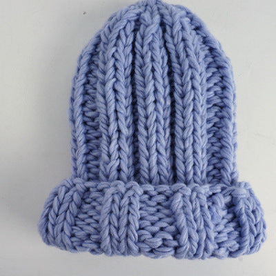 Europe and the United States new knit hat ladies autumn and winter fashion wild thick wool hat solid color simple earmuffs Limorista