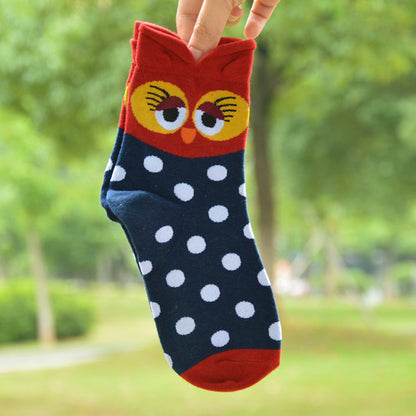Owl cartoon female socks Limorista