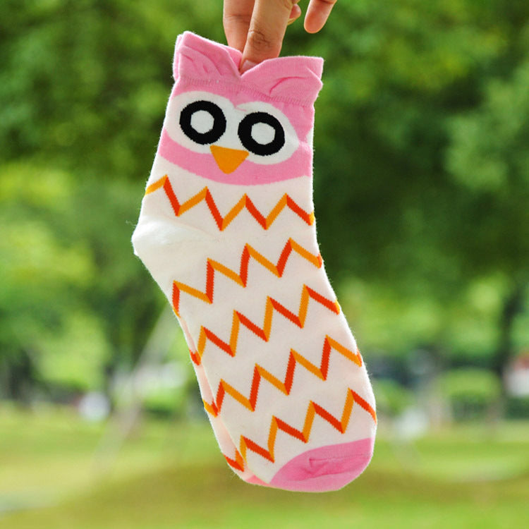 Owl cartoon female socks Limorista