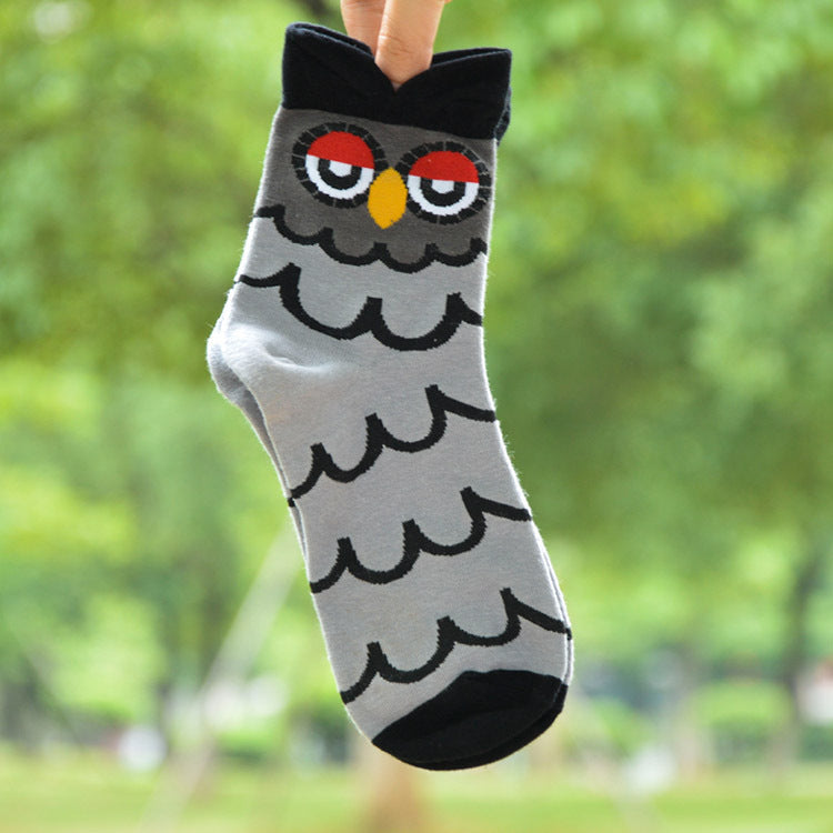 Owl cartoon female socks Limorista