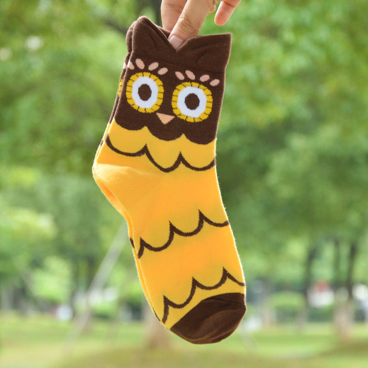 Owl cartoon female socks Limorista