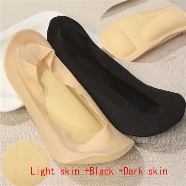 3D Arch Foot Massage Health Care Women Summer Socks Ice Silk Socks Shallow Mouth Silica Gel Invisible Slippers Feet Care Limorista