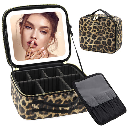 Large Capacity Cosmetic Case With LED Mirror High Sense Multifunctional Storage For Makeup Artist Cosmetic Bag Limorista