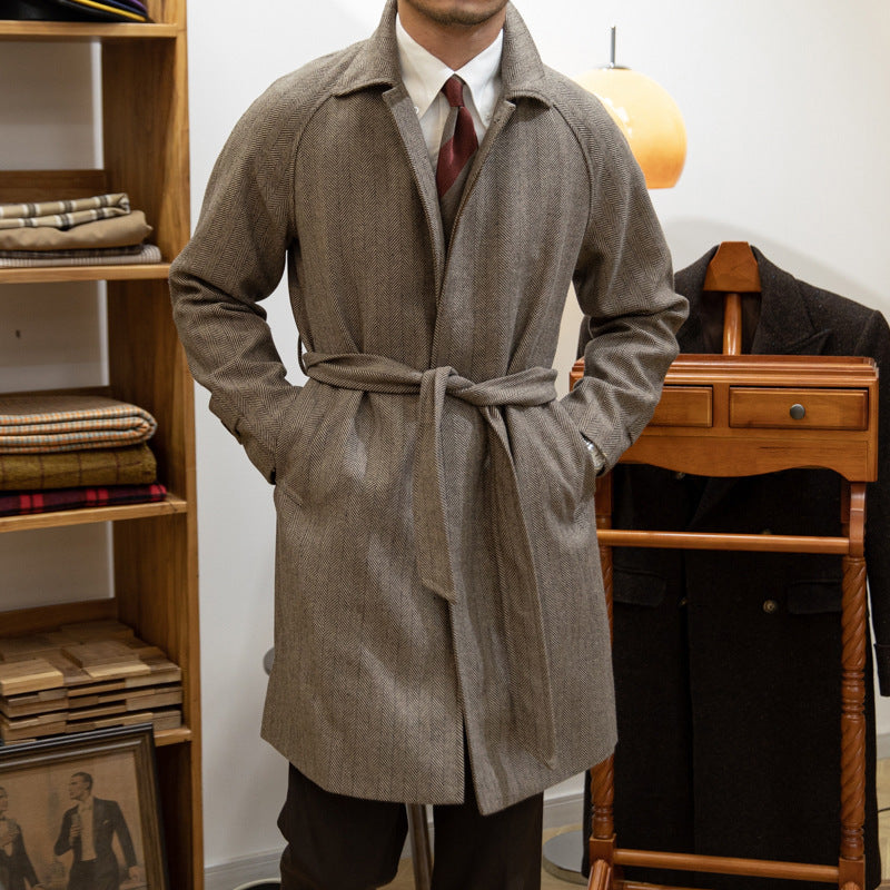 Autumn And Winter Barr MACN Warm Wool Overcoat British Limorista