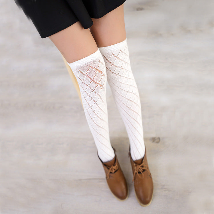 Japanese lattice mesh thigh socks Limorista