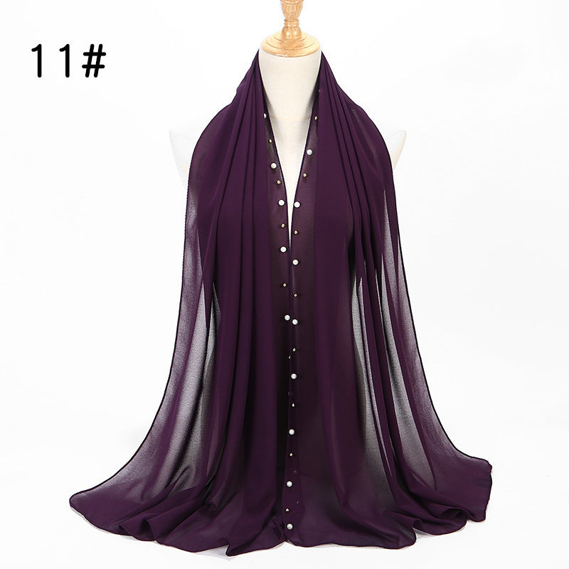 Chiffon nail pearl scarf hijab Limorista