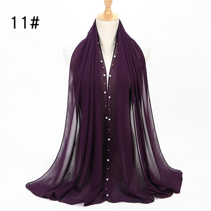 Chiffon nail pearl scarf hijab Limorista