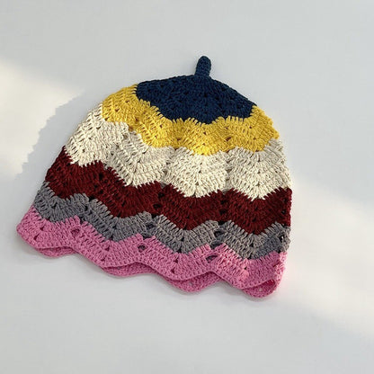 Japanese-style Retro Hollow Flower Handmade Knitted Bucket Hat Women Limorista