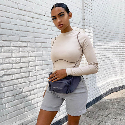 New Style Long-sleeved Round Neck Seamless One-piece Women Limorista