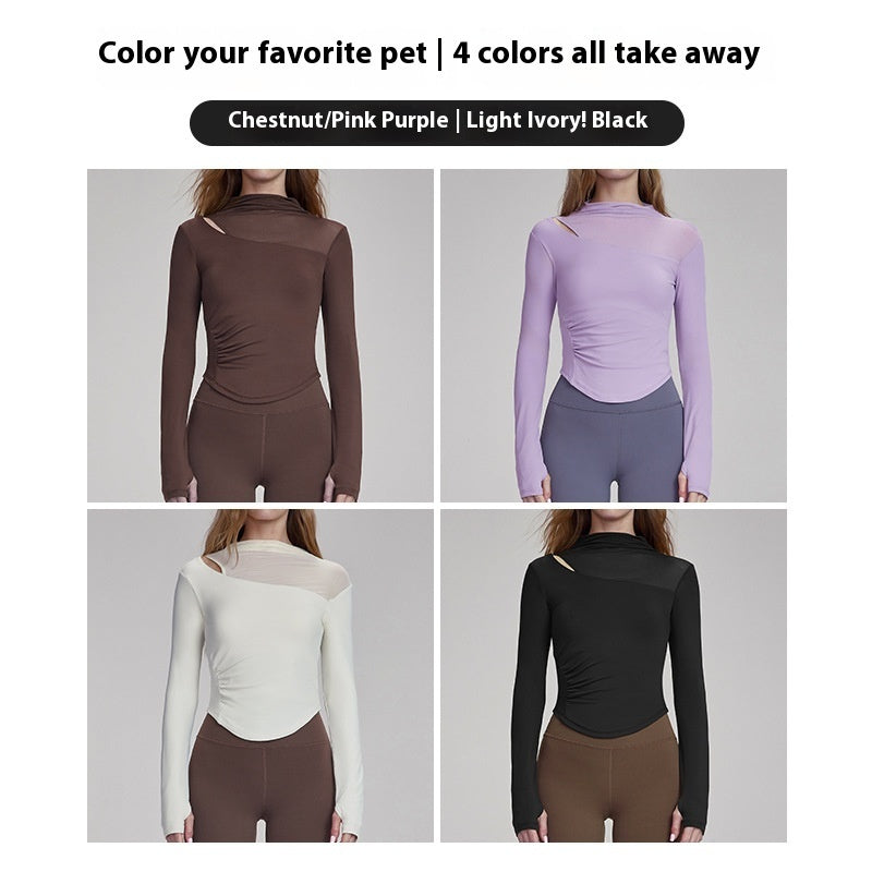 Yoga Clothes Long-sleeved Top With Chest Pad Slim Fit Slimming Limorista