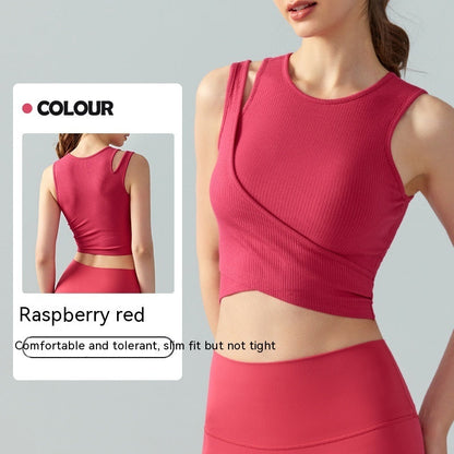 Stitching Fake Two-piece Yoga Vest One-piece Fixed Female Limorista