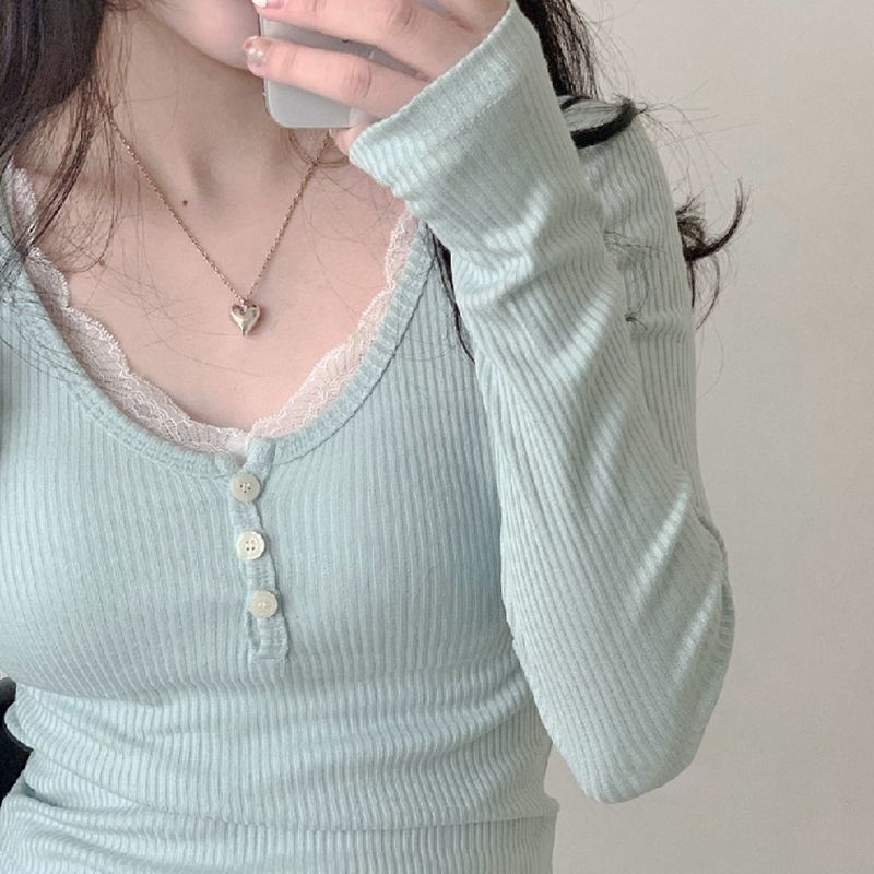 Sweet And Spicy Lace Bottoming Shirt Limorista