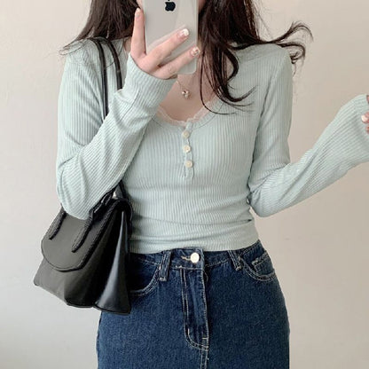 Sweet And Spicy Lace Bottoming Shirt Limorista
