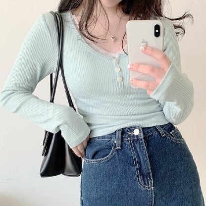Sweet And Spicy Lace Bottoming Shirt Limorista