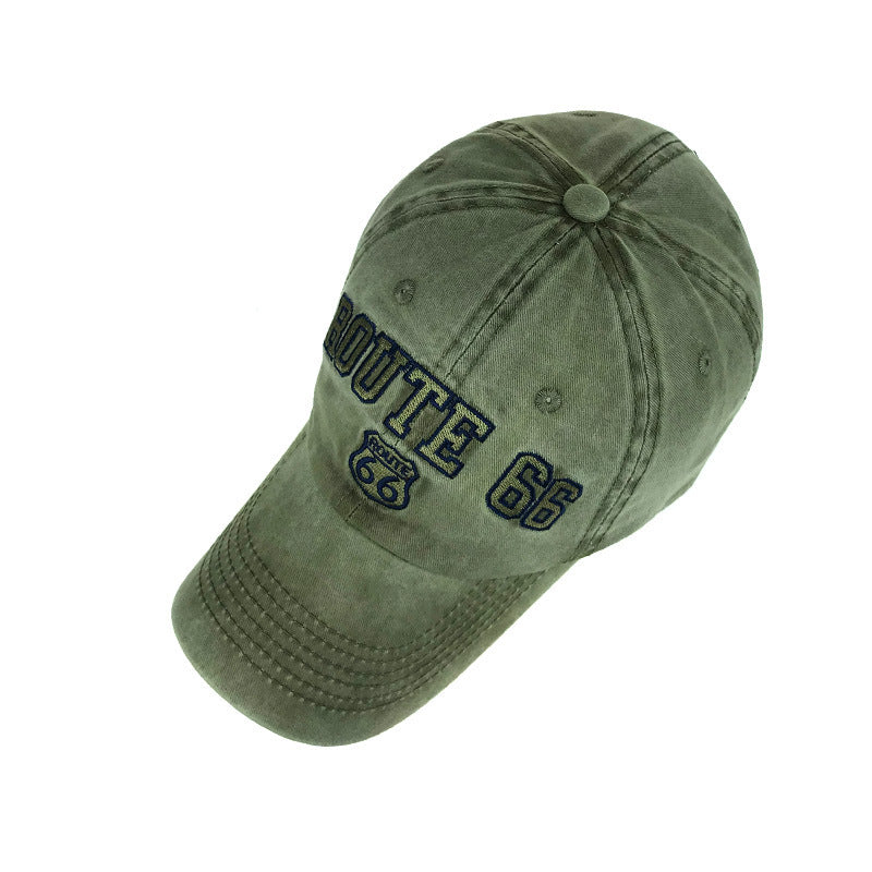 The ball cap is old and washed 66 road embroidery cap Limorista
