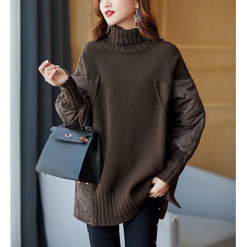 Cotton-padded Coat Splicing Knitwear Top Limorista