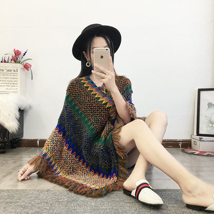 Tassel scarf coat woman Limorista