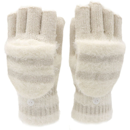Flip Half Finger Knitting Wool Gloves Limorista