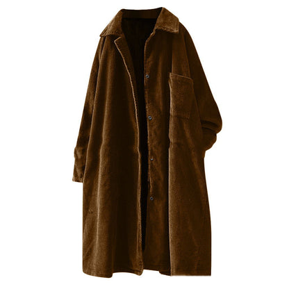 Simple Lapel Long Sleeve Mid-Length Trench Coat Women Limorista