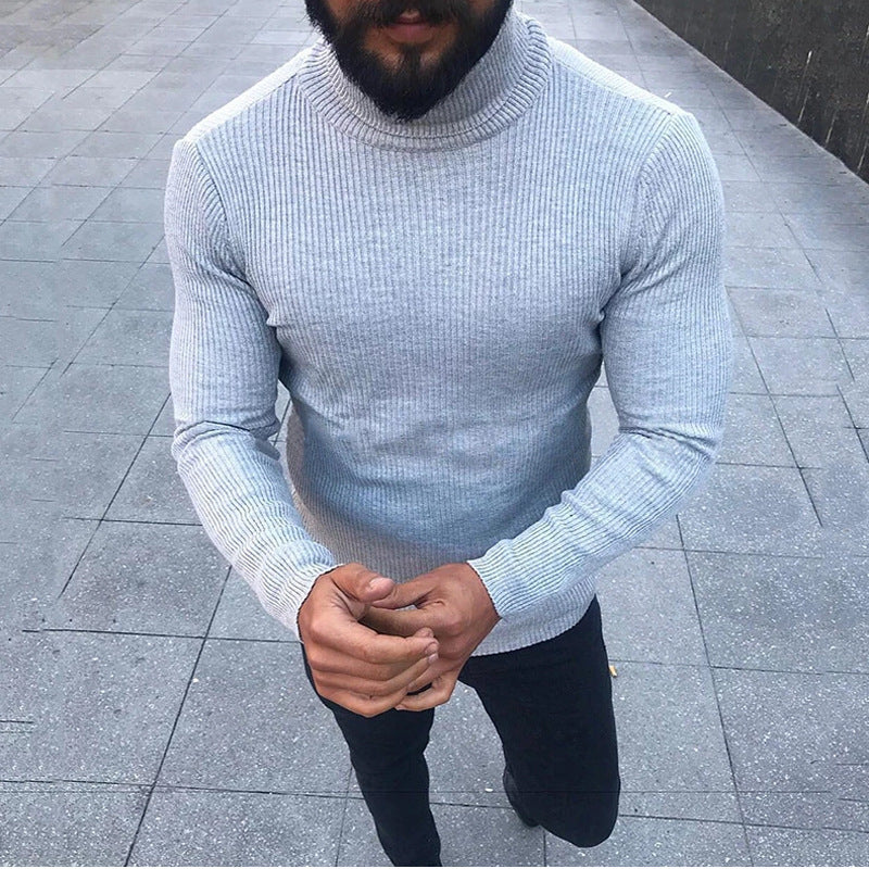 High collar striped sweater Limorista