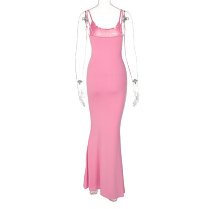 Spaghetti Strap Long Dress Women Sexy Slim Skinny Bodycon Party Club Suspender Casual Street Dresses Limorista