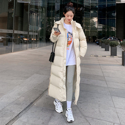 Korean style loose padded padded jacket over the knee mid-length padded padded jacket Limorista