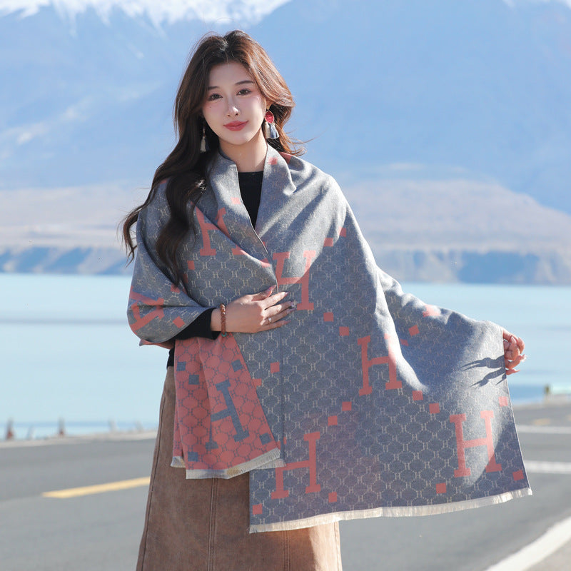 Retro High Sense Artificial Cashmere Scarf Limorista