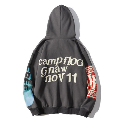 Graffiti alphabet print hoodie sweatshirt Limorista