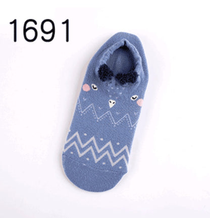 Cute Animals Cotton Short Socks Creative Cartoon Pure Socks Casual Funny Socks Spring Summer Fox Socks Limorista