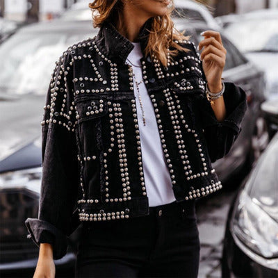 Water denim stud jacket Limorista