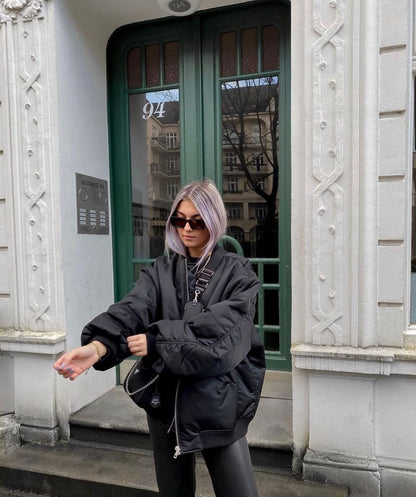 Same Loose Zip Cotton-padded Coat Flight Jacket Limorista