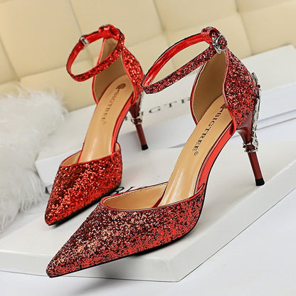 High metallic and sequined heels Limorista