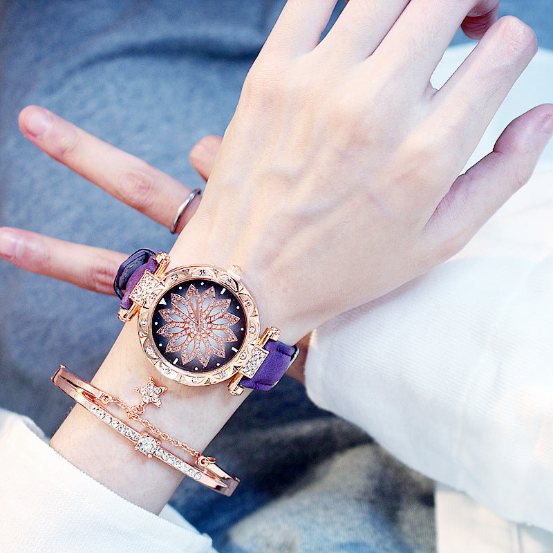 Rotating ladies net red quartz watch casual Limorista