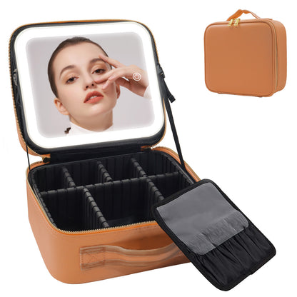 Large Capacity Cosmetic Case With LED Mirror High Sense Multifunctional Storage For Makeup Artist Cosmetic Bag Limorista