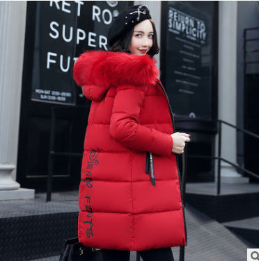 Slim thick cotton jacket large fur collar cotton suit Limorista