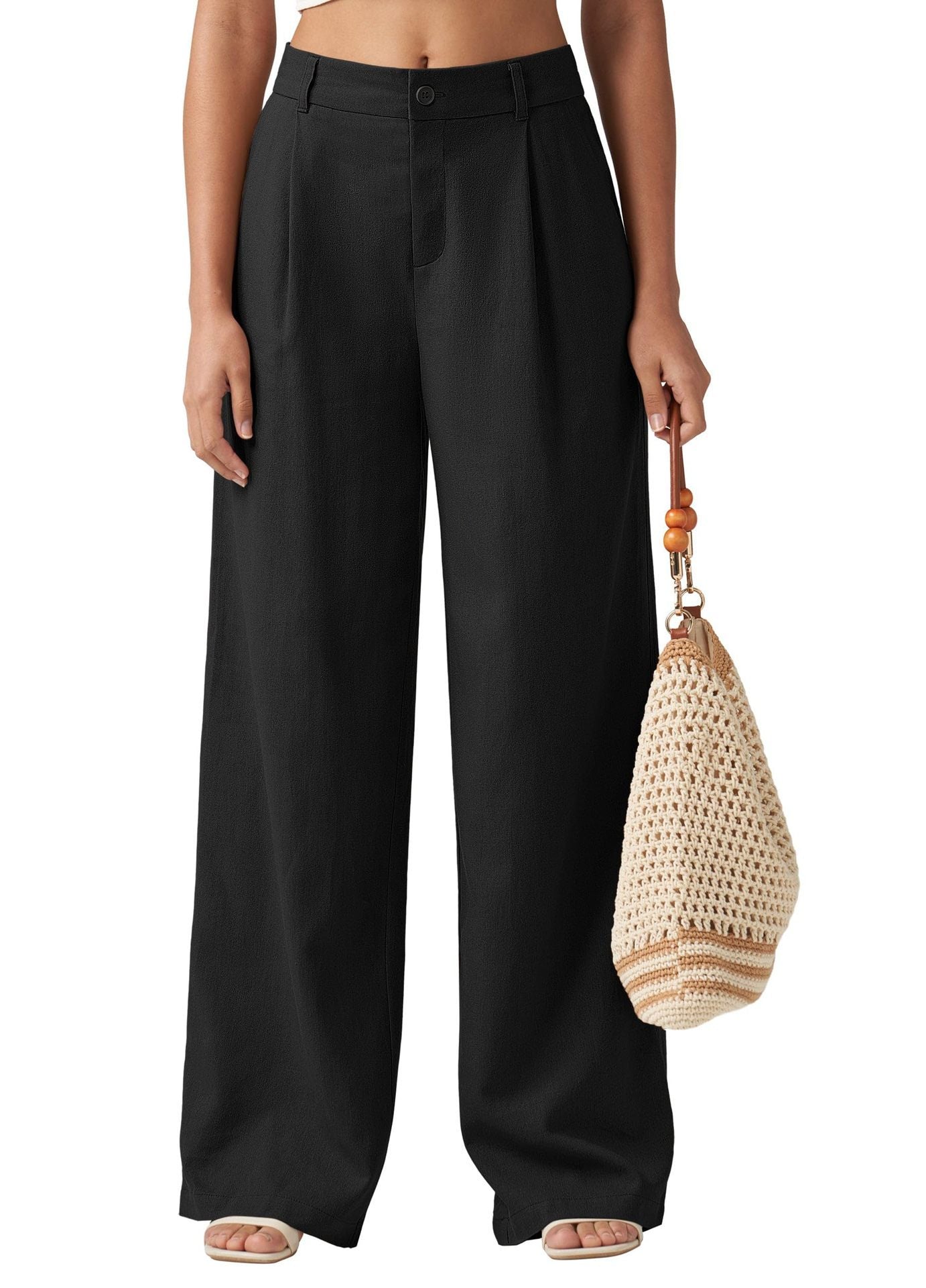 Loose Casual And Comfortable Pocket Straight-leg Pants Limorista