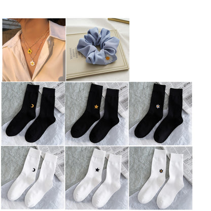 Stars And Moon Pure Color High-top Stockings Jk Socks Tide Socks Limorista