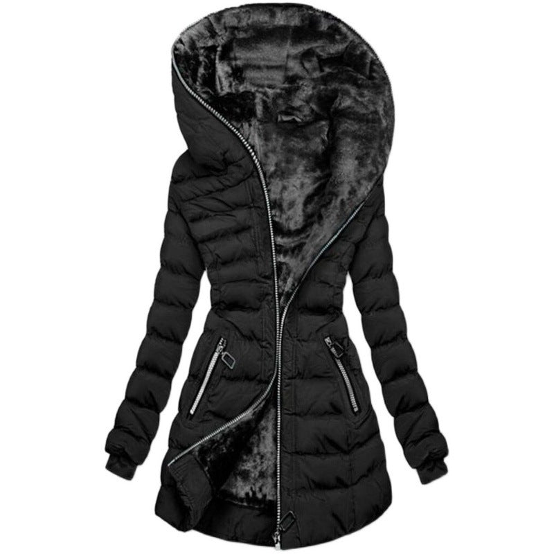 Limorista - Hooded long-sleeved warm and velvet cotton jacket