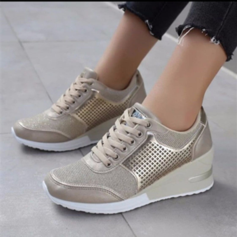 Lacing Sneakers With Platform Heels For Women Limorista