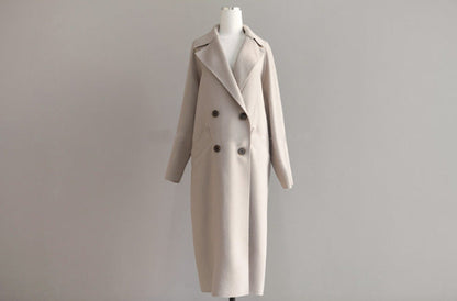 Korean Style Temperament Mid-length Over-the-knee Double-sided Cashmere Woolen Coat Limorista