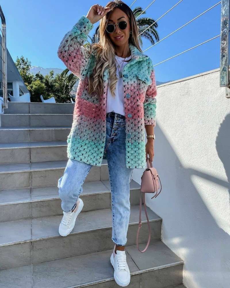 Autumn And Winter New Products Fashion Printed Ladies Woolen Coat Limorista