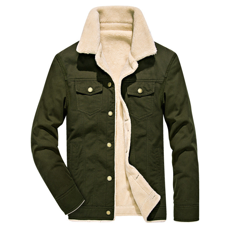 Winter plus velvet thick denim jacket Limorista