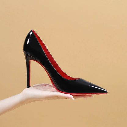 Black With Red Background High Heels Women&