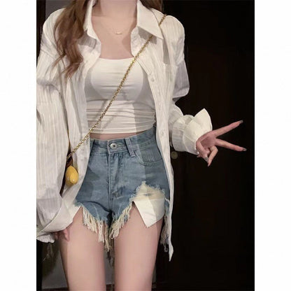 Fashionable Blue Plaid Shirt For Women Limorista