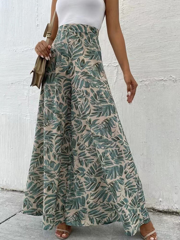 Fashionable Chiffon Floral Wide-leg Pants For Women Limorista