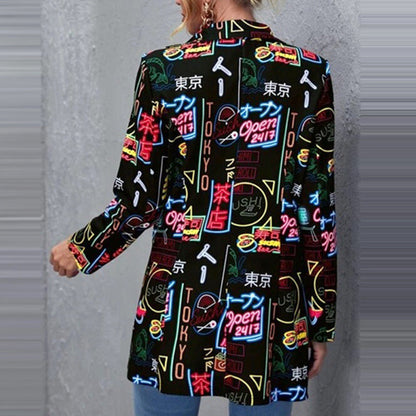 Printed Casual Printed Small Suit Jacket Women&