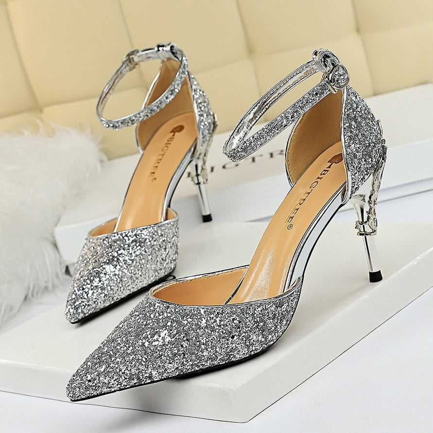 High metallic and sequined heels Limorista